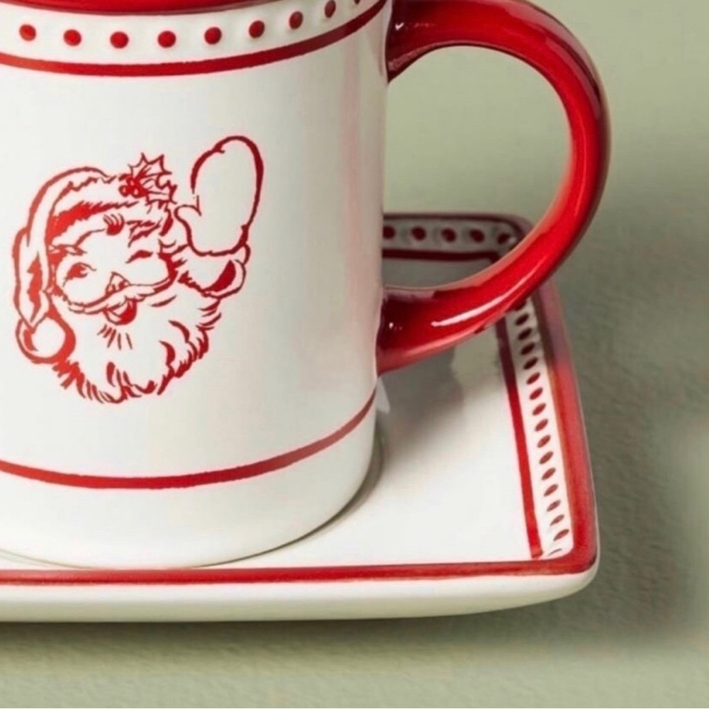 Hearth & Hand with Magnolia Waving Santa Stoneware Milk and Cookies Set - Picture 3 of 4